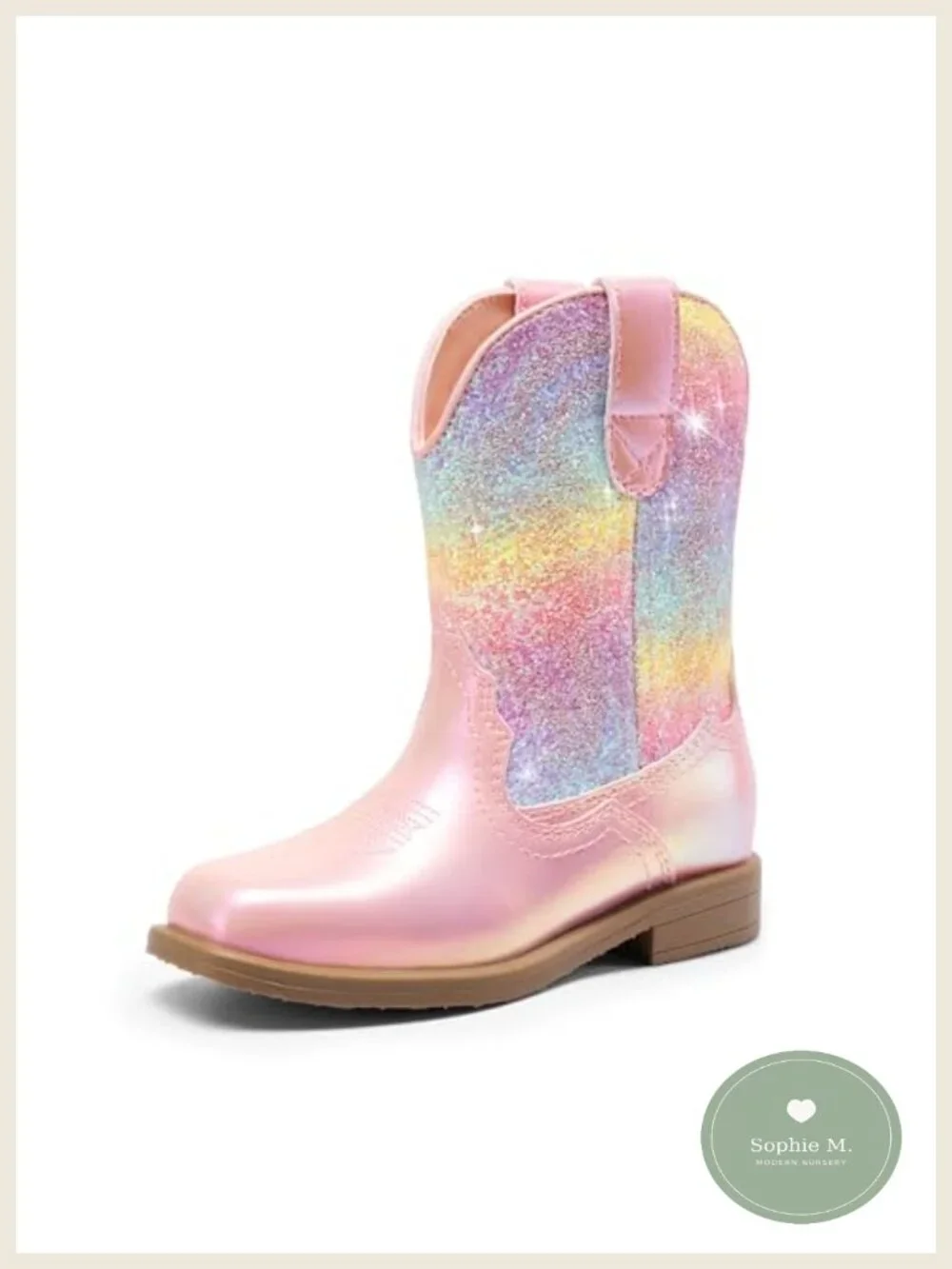 Toddler Cowboy Boots Glitter Western Pull-On Girls Boys